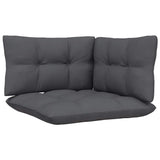 3 Piece Garden Lounge Set with Cushions White Solid Pinewood - Rear View