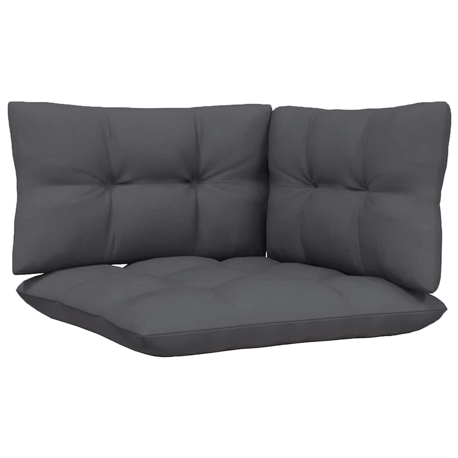 3 Piece Garden Lounge Set with Cushions White Solid Pinewood