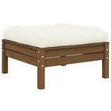 3 Piece Garden Lounge Set with Cream Cushions Solid Pinewood