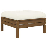 3 Piece Garden Lounge Set with Cream Cushions Solid Pinewood - Top-Down View