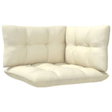 3 Piece Garden Lounge Set with Cream Cushions Solid Pinewood