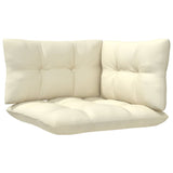 3 Piece Garden Lounge Set with Cream Cushions Solid Pinewood - 45-Degree Angle