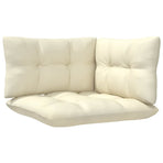 3 Piece Garden Lounge Set with Cream Cushions Solid Pinewood