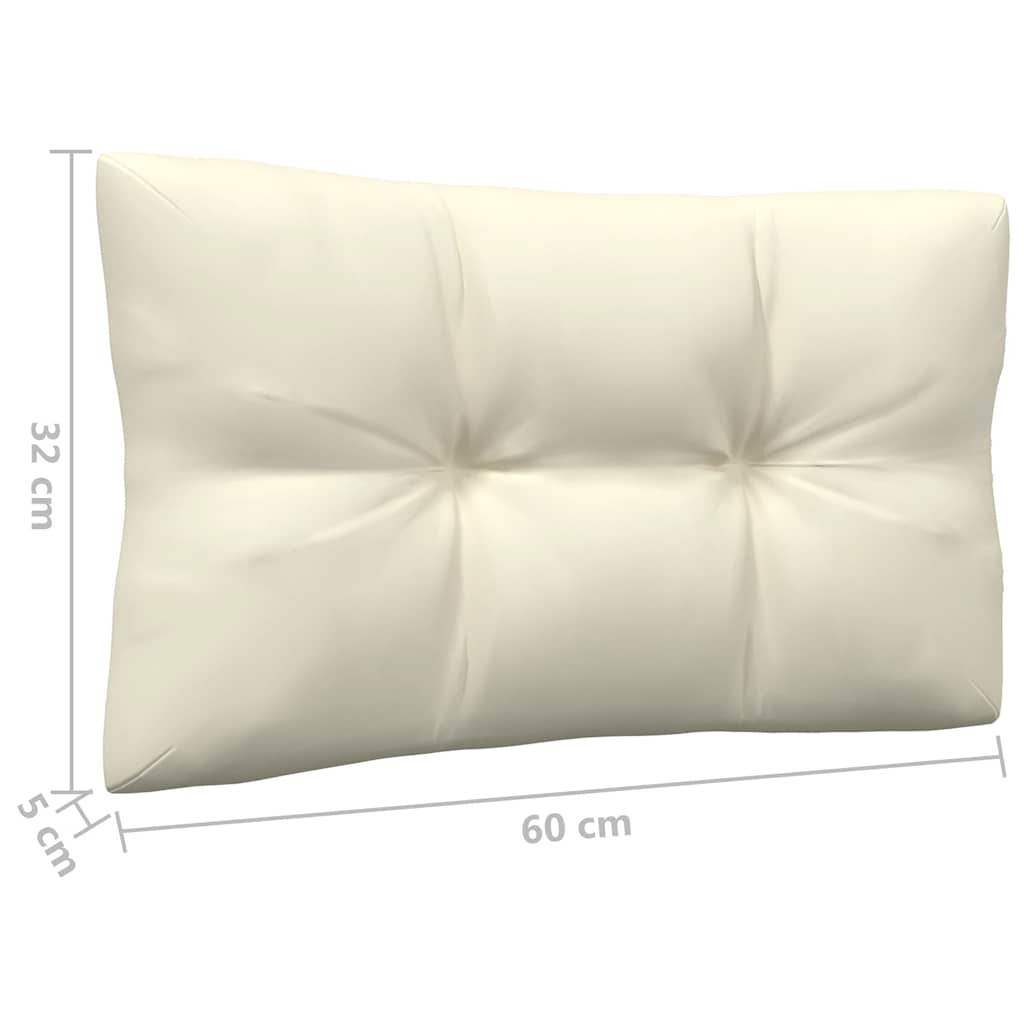 3 Piece Garden Lounge Set with Cream Cushions Solid Pinewood