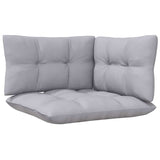 3 Piece Garden Lounge Set with Grey Cushions Solid Pinewood - Extra Image