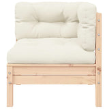 3 Piece Garden Lounge Set with Cream Cushions Solid Pinewood - Side View