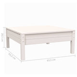 3 Piece Garden Lounge Set with Cushions White Solid Pinewood - Extra Image