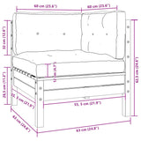 3 Piece Garden Lounge Set with Cushions Grey Solid Pinewood - Extra Image