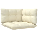 3 Piece Garden Lounge Set with Cream Cushions Solid Pinewood - Low Angle