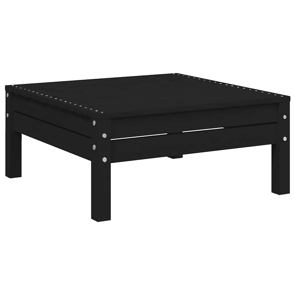 3 Piece Garden Lounge Set with Cushions Black Solid Pinewood