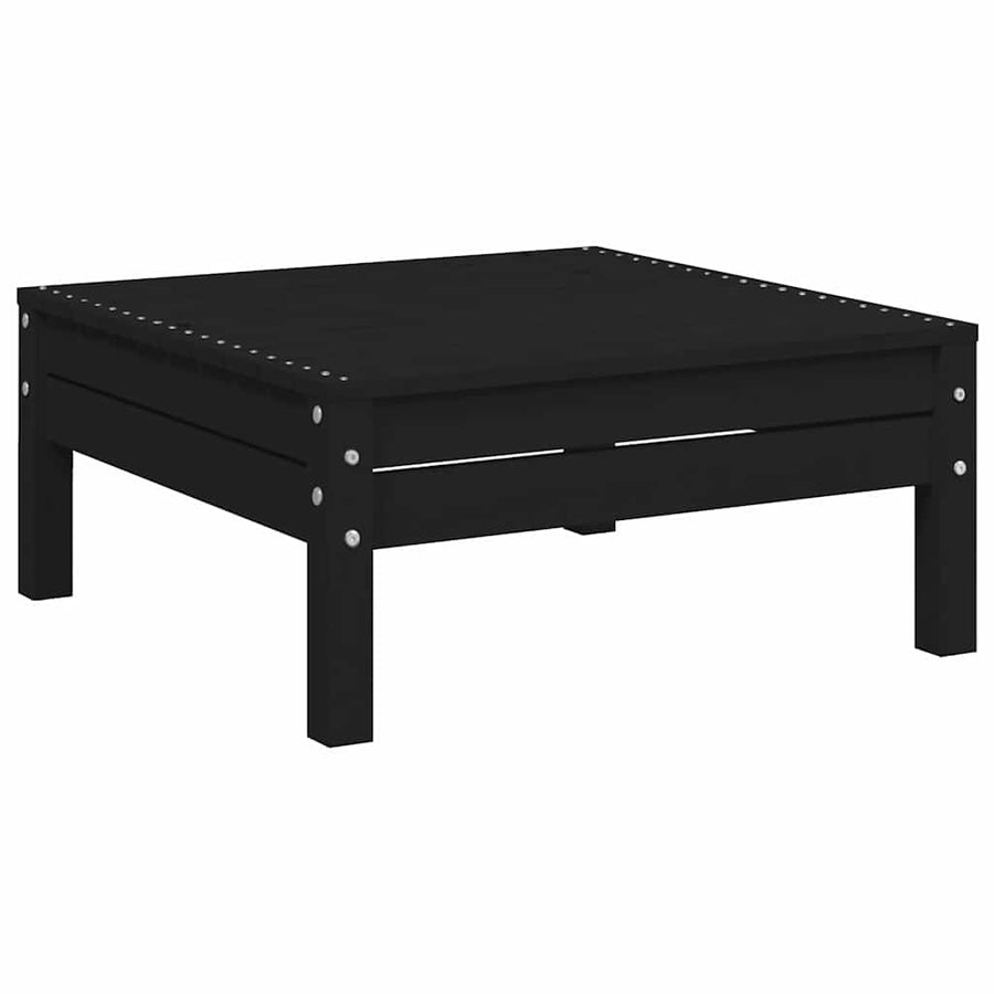 3 Piece Garden Lounge Set with Cushions Black Solid Pinewood