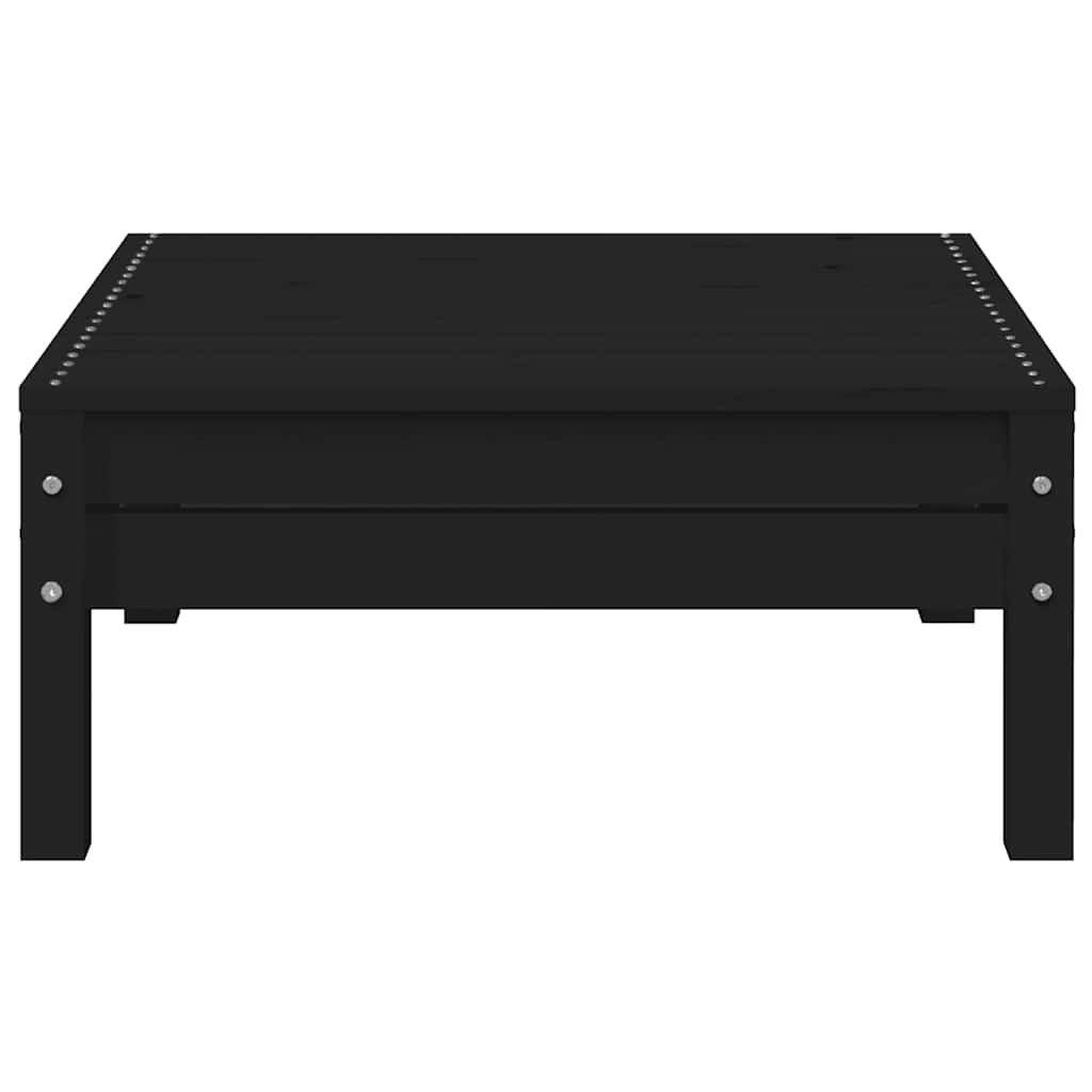 3 Piece Garden Lounge Set with Cushions Black Solid Pinewood
