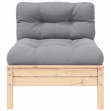 3 Piece Garden Lounge Set with Grey Cushions Solid Pinewood - Top-Down View