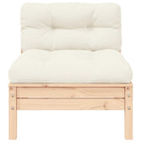 3 Piece Garden Lounge Set with Cream Cushions Solid Pinewood - Side View