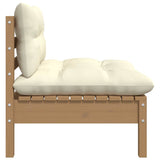 3 Piece Garden Lounge Set with Cream Cushions Solid Pinewood - Top-Down View
