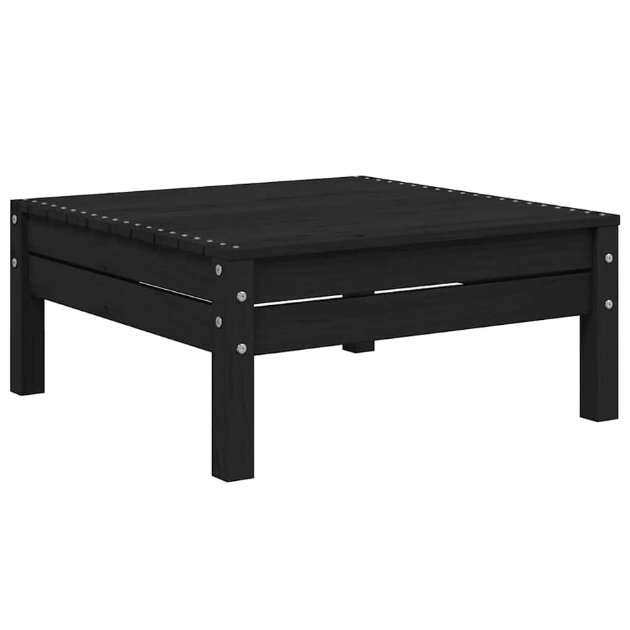 3 Piece Garden Lounge Set with Cushions Black Solid Pinewood