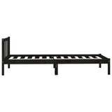 Bed Frame without Mattress Black Solid Wood 100x200 cm