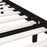 Bed Frame without Mattress Black Solid Wood 100x200 cm - Close-Up Angle