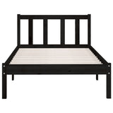 Bed Frame without Mattress Black Solid Wood 100x200 cm