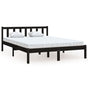Bed Frame without Mattress Black Solid Wood Pine 150x200 cm