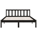 Bed Frame without Mattress Black Solid Wood Pine 150x200 cm - Top-Down View
