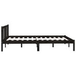 Bed Frame without Mattress Black Solid Wood Pine 150x200 cm