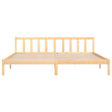 Bed Frame without Mattress Solid Wood 183x203 cm King - Top-Down View