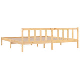 Bed Frame without Mattress Solid Wood 183x203 cm King - Rear View