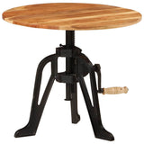 Side Table 60x(42-62) cm Solid Wood Acacia and Cast Iron - Top-Down View