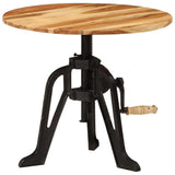 Side Table 60x(42-62) cm Solid Wood Acacia and Cast Iron