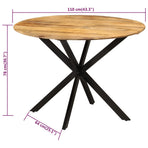 Dining Table ?110x78 cm Solid Wood Mango and Steel
