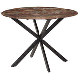 Dining Table ?110x78 cm Solid Wood Reclaimed and Steel
