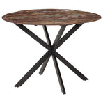Dining Table ?110x78 cm Solid Wood Reclaimed and Steel