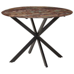 Dining Table ?110x78 cm Solid Wood Reclaimed and Steel