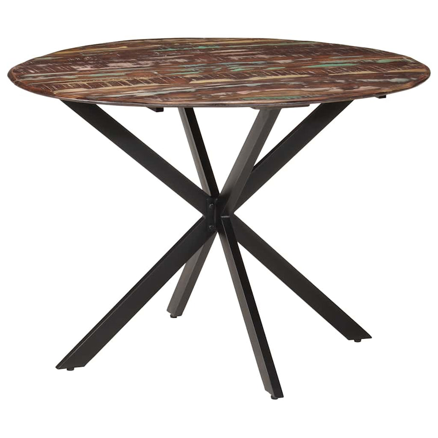 Dining Table ?110x78 cm Solid Wood Reclaimed and Steel