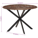 Dining Table ?110x78 cm Solid Wood Reclaimed and Steel