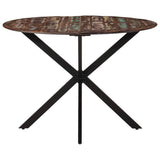 Dining Table ?110x78 cm Solid Wood Reclaimed and Steel