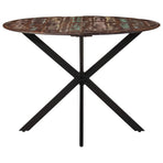 Dining Table ?110x78 cm Solid Wood Reclaimed and Steel