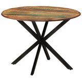 Dining Table ?110x78 cm Solid Wood Reclaimed and Steel