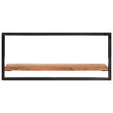 Wall Shelves 2 pcs 80x25x35 cm Solid Wood Acacia and Steel - Side View