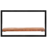 Wall Shelves 2 pcs 60x25x35 cm Solid Wood Acacia and Steel - Side View