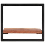 Wall Shelves 2 pcs 40x24x35 cm Solid Wood Acacia and Steel - Side View