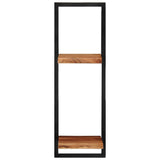 Wall Shelves 2 pcs 25x25x75 cm Solid Wood Acacia and Steel - Side View