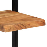 Wall Shelves 2 pcs 25x25x75 cm Solid Wood Acacia and Steel - Close-Up Angle