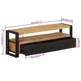 TV Cabinet 120x30x40 cm Solid Wood Mango - Low Angle