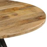 Dining Table 110x75 cm Solid Wood Mango - Top-Down View