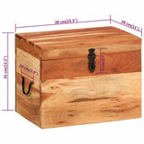 Storage Box 39x28x31 cm Solid Wood Acacia - Extra Image