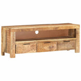 TV Cabinet 110x30x40 cm Solid Wood Rough Mango
