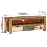 TV Cabinet 110x30x40 cm Solid Wood Reclaimed