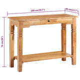 Console Table 100x40x76 cm Solid Wood Acacia - Low Angle